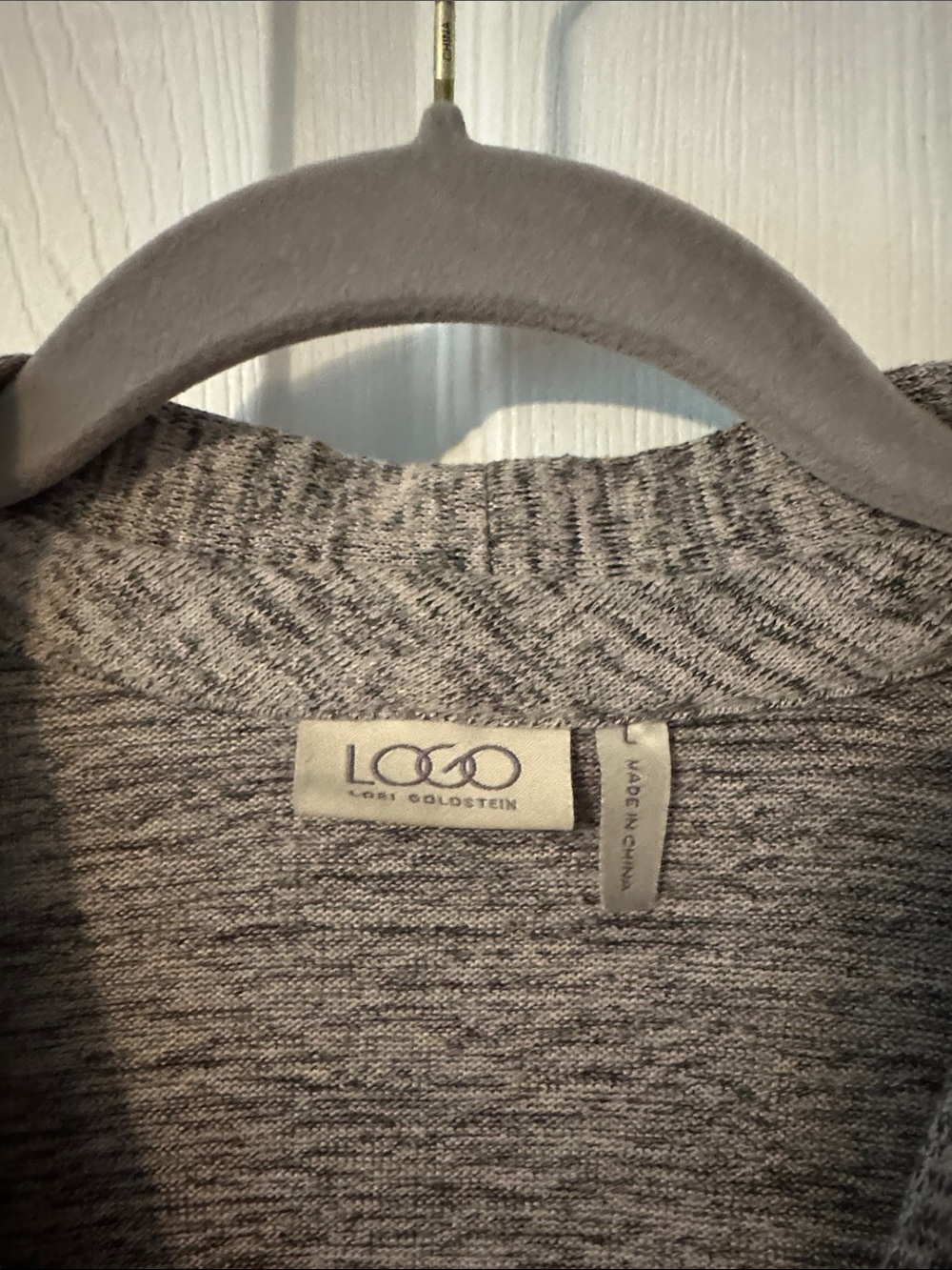 LOGO by Lori Goldstein Heathered Gray Zip-Front Cardigan - Picture 2 of 2